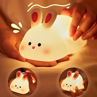 Rabbit Bunny Night Light for Kids,Nursery 7-Color Changing Lamp